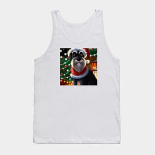 Cute Miniature Schnauzer Drawing Tank Top